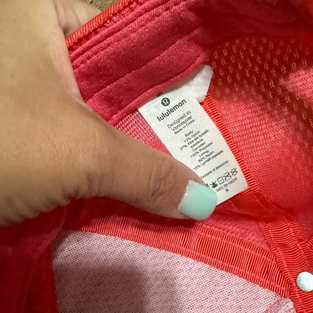 Lululemon Dash and Splash Cap II GLSY Glossy Pink O/S Hat Mesh Adjustable UV